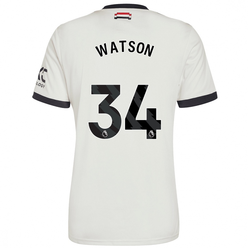 Kids Football Emma Watson #34 Off White Third Jersey 2024/25 T-Shirt Uk