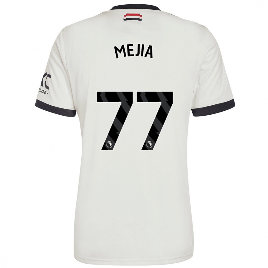 Kids Football Mateo Mejia #77 Off White Third Jersey 2024/25 T-Shirt Uk