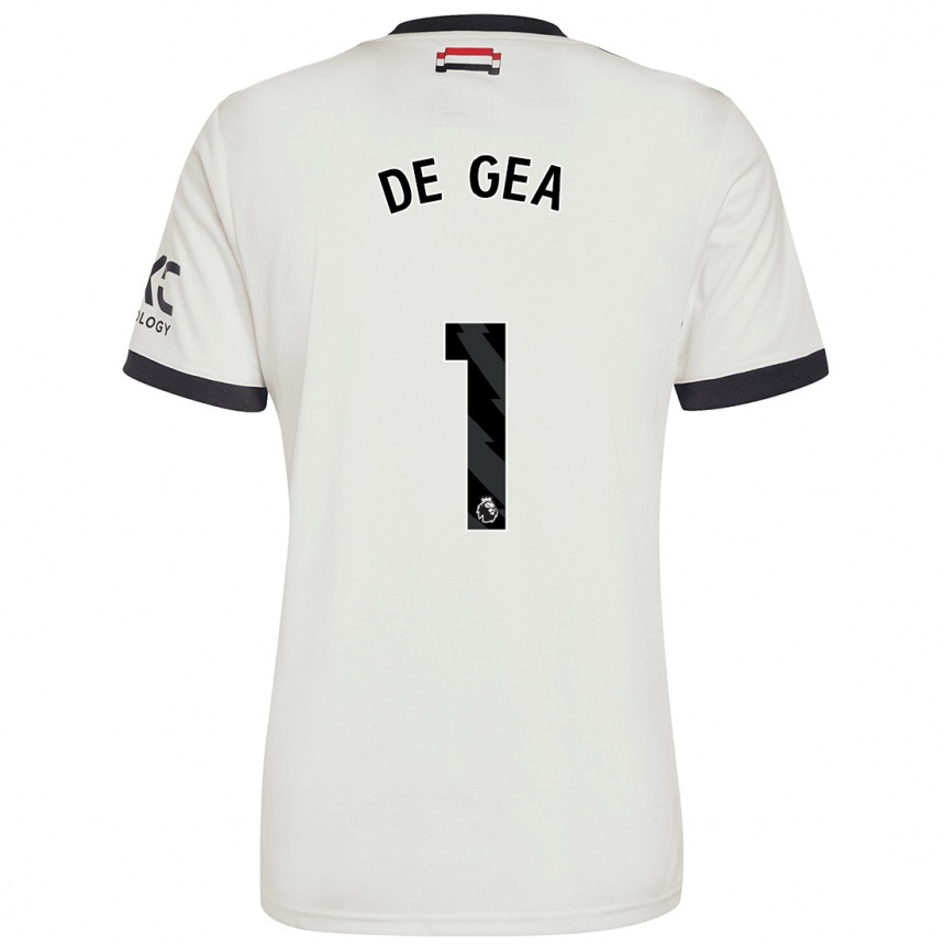 Kids Football David De Gea #1 Off White Third Jersey 2024/25 T-Shirt Uk