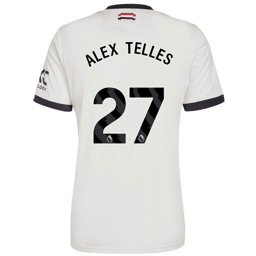 Kids Football Alex Nicolao Telles #27 Off White Third Jersey 2024/25 T-Shirt Uk