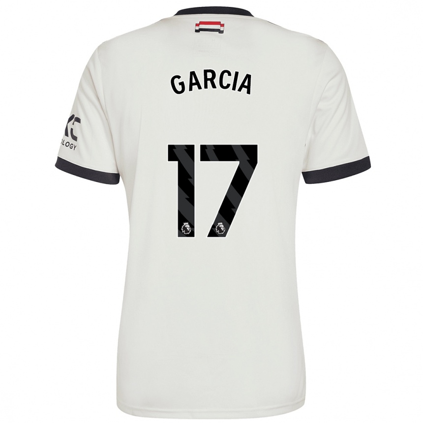 Kids Football Lucia Garcia #17 Off White Third Jersey 2024/25 T-Shirt Uk