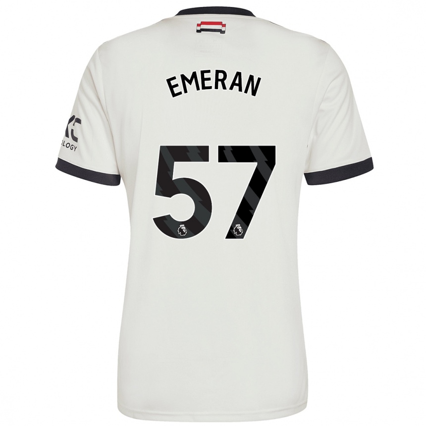 Kids Football Noam Emeran #57 Off White Third Jersey 2024/25 T-Shirt Uk