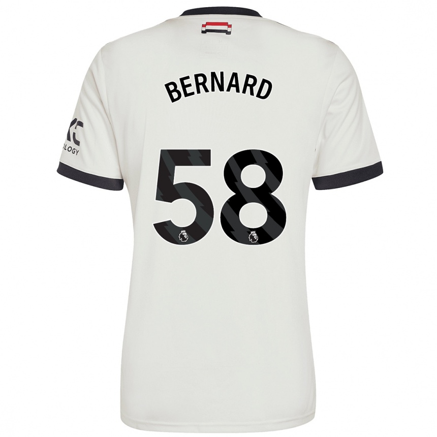 Kids Football Bernard #58 Off White Third Jersey 2024/25 T-Shirt Uk