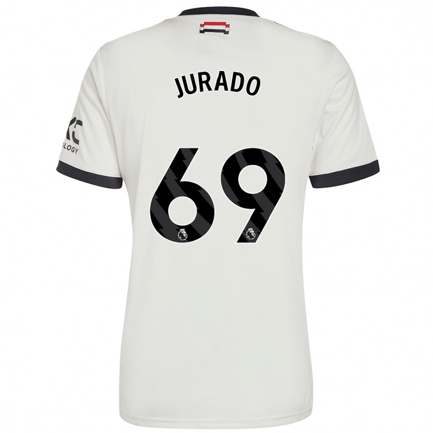 Kids Football Marc Jurado #69 Off White Third Jersey 2024/25 T-Shirt Uk