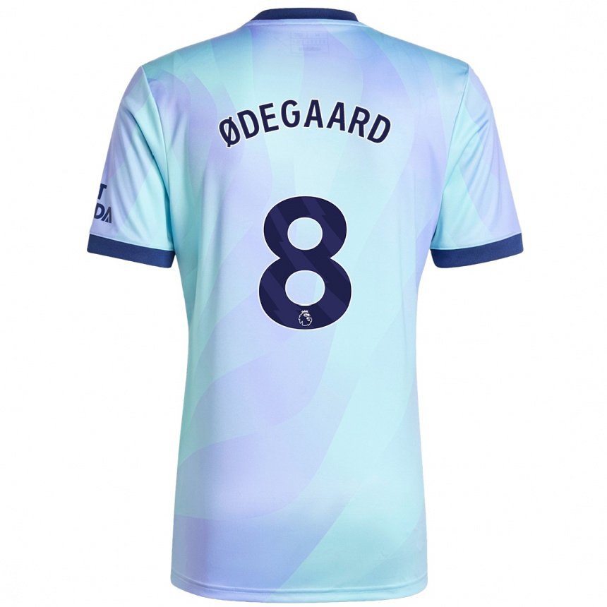 Kids Football Martin Odegaard #8 Aqua Third Jersey 2024/25 T-Shirt Uk