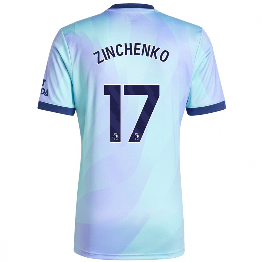 Kids Football Oleksandr Zinchenko #17 Aqua Third Jersey 2024/25 T-Shirt Uk