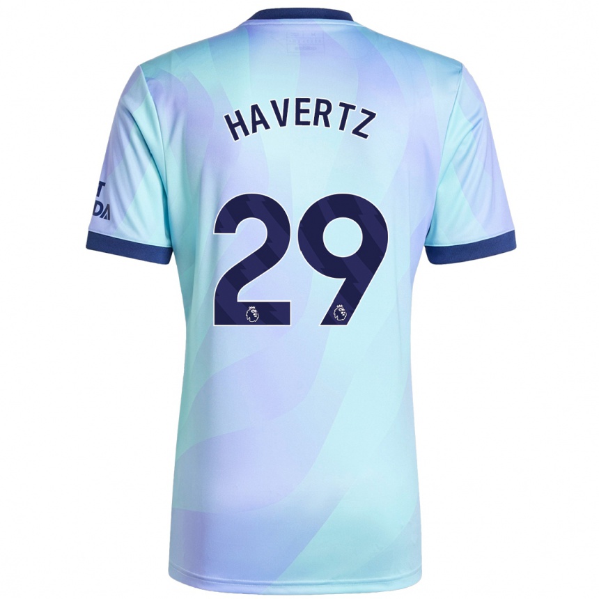 Kids Football Kai Havertz #29 Aqua Third Jersey 2024/25 T-Shirt Uk