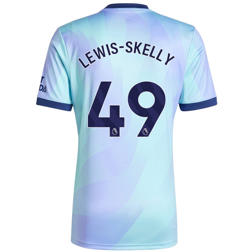 Kids Football Myles Lewis-Skelly #49 Aqua Third Jersey 2024/25 T-Shirt Uk