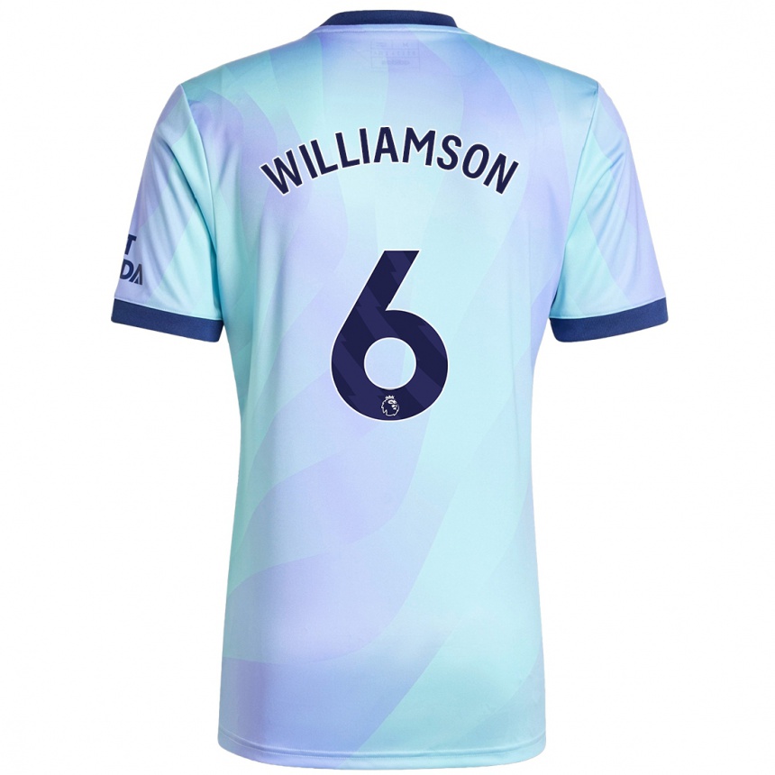 Kids Football Leah Williamson #6 Aqua Third Jersey 2024/25 T-Shirt Uk