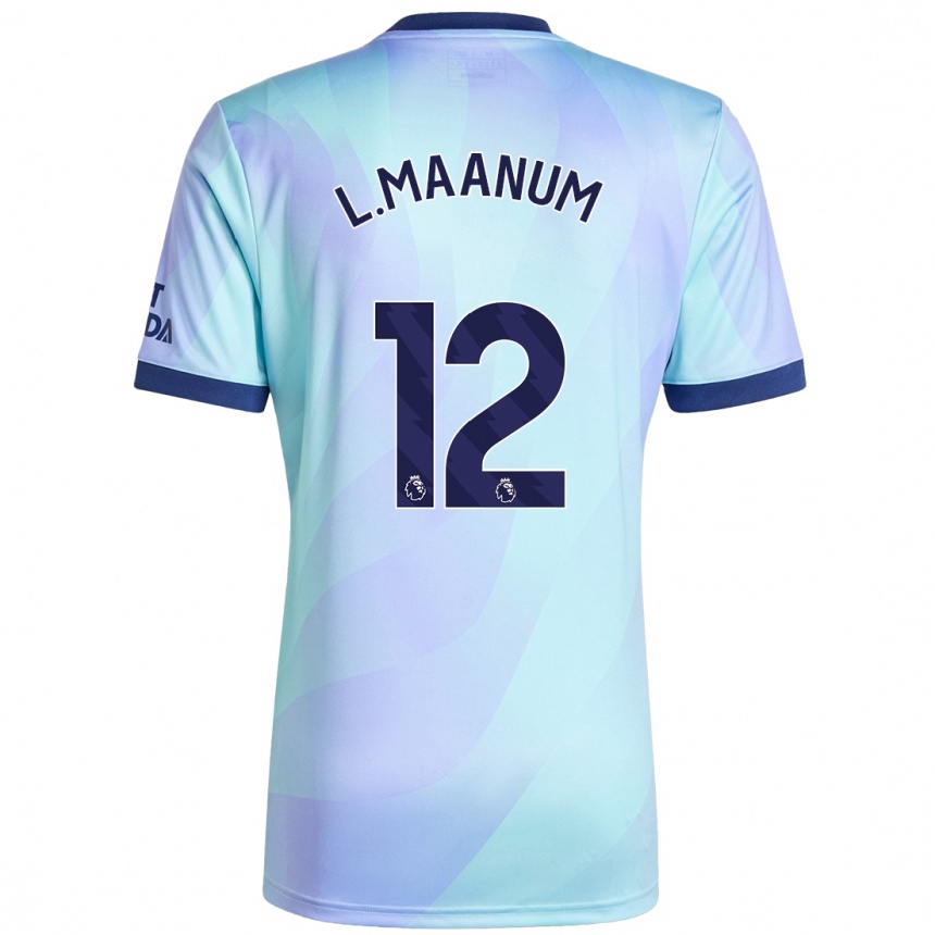 Kids Football Frida Maanum #12 Aqua Third Jersey 2024/25 T-Shirt Uk