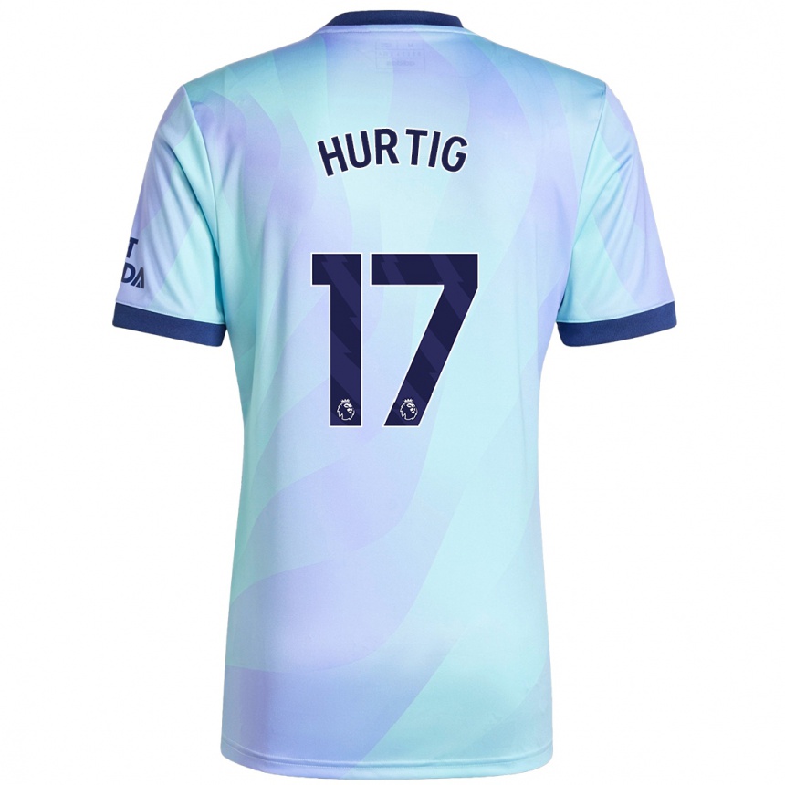 Kids Football Lina Hurtig #17 Aqua Third Jersey 2024/25 T-Shirt Uk