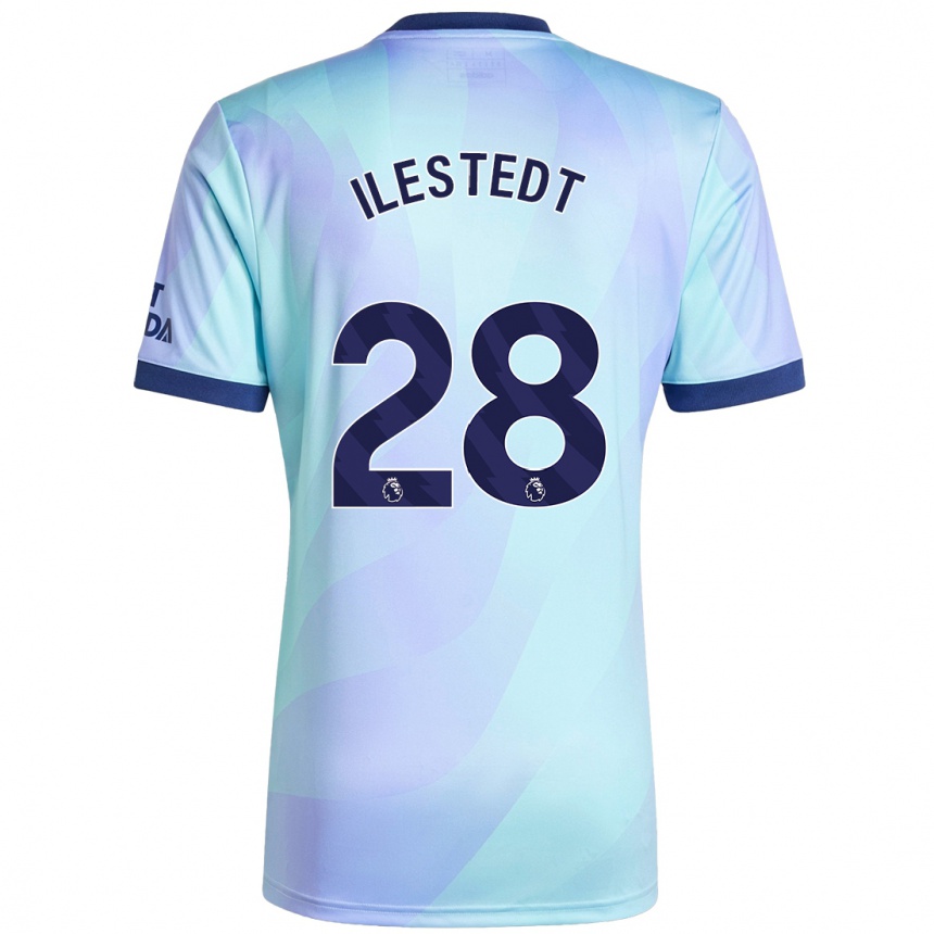 Kids Football Amanda Ilestedt #28 Aqua Third Jersey 2024/25 T-Shirt Uk