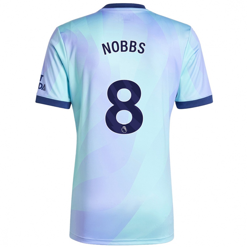 Kids Football Nobbs #8 Aqua Third Jersey 2024/25 T-Shirt Uk