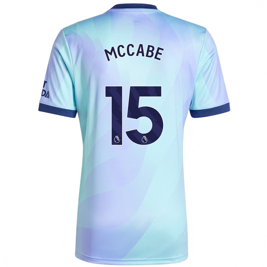 Kids Football Katie Mccabe #15 Aqua Third Jersey 2024/25 T-Shirt Uk