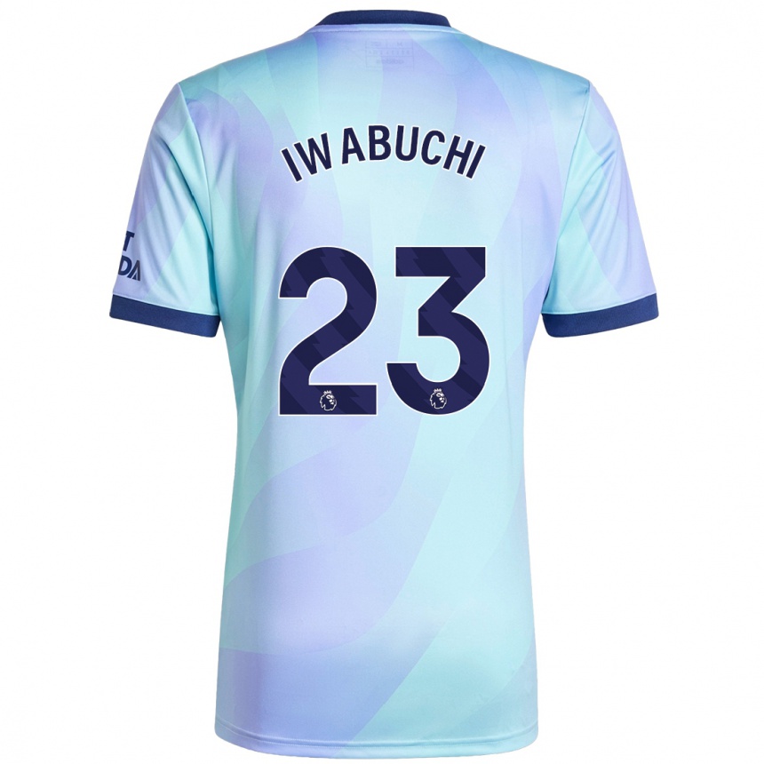 Kids Football Mana Iwabuchi #23 Aqua Third Jersey 2024/25 T-Shirt Uk