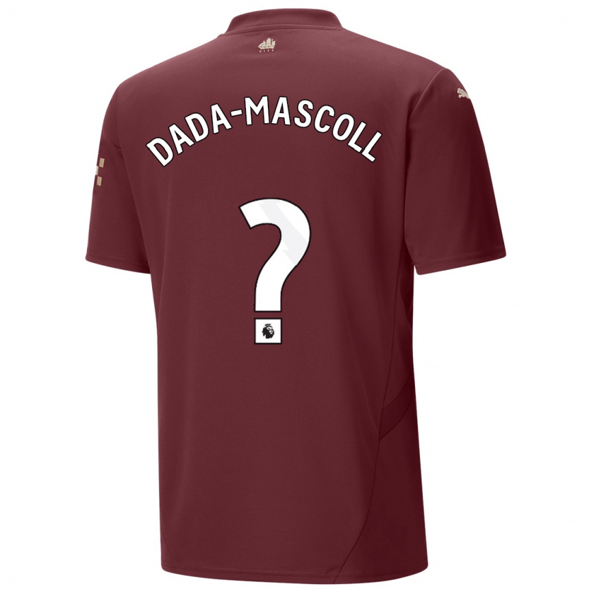 Kids Football Isaiah Dada-Mascoll #0 Maroon Third Jersey 2024/25 T-Shirt Uk