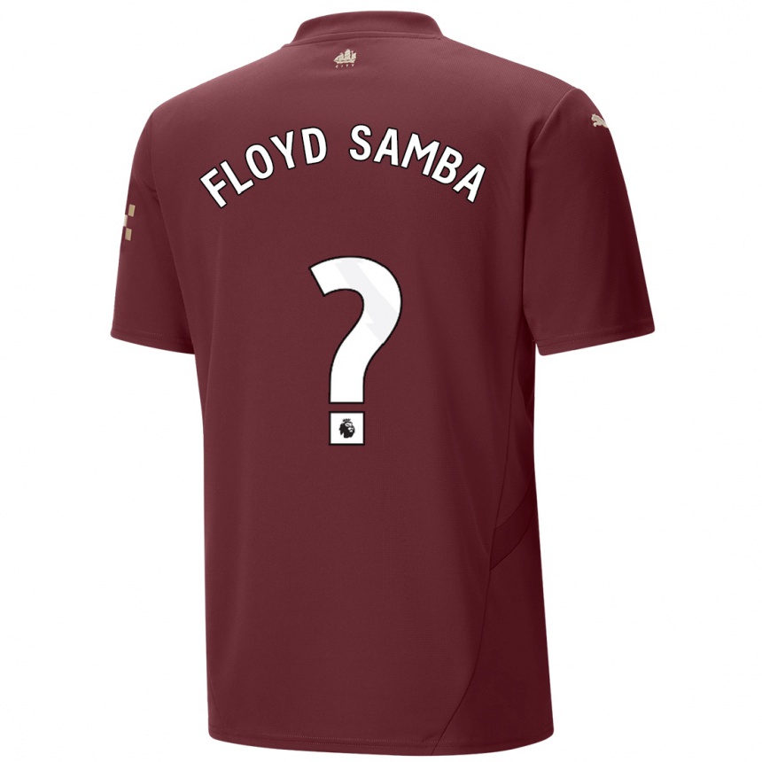 Kids Football Floyd Samba #0 Maroon Third Jersey 2024/25 T-Shirt Uk