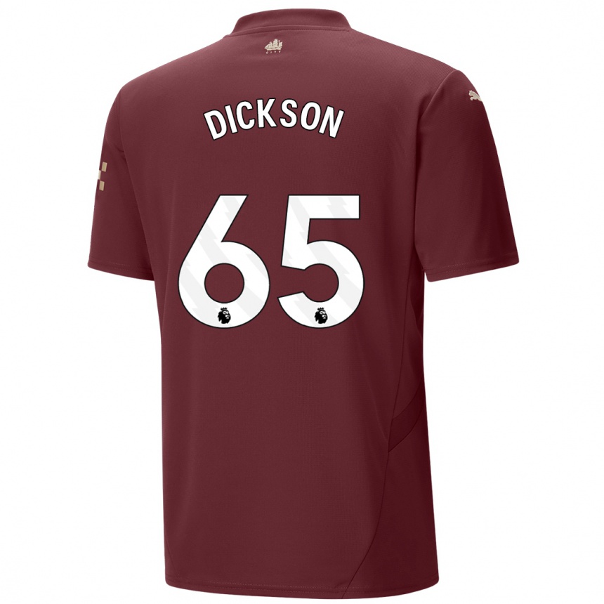 Kids Football Will Dickson #65 Maroon Third Jersey 2024/25 T-Shirt Uk