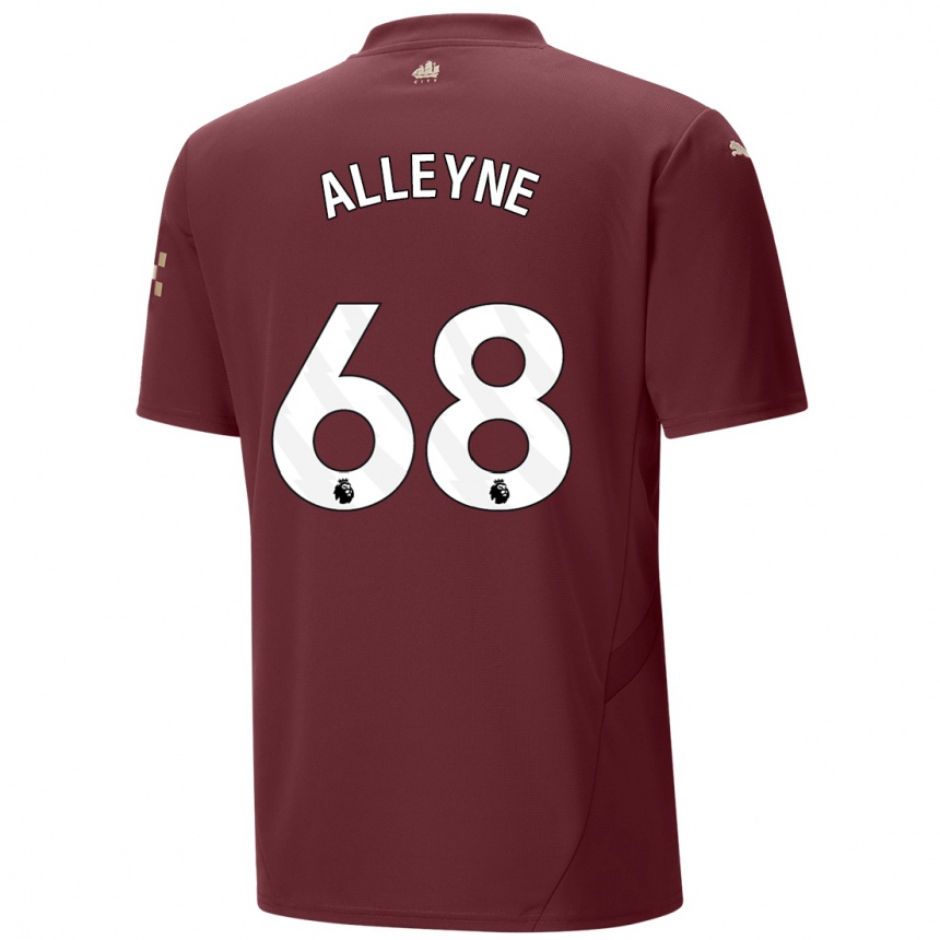 Kids Football Max Alleyne #68 Maroon Third Jersey 2024/25 T-Shirt Uk