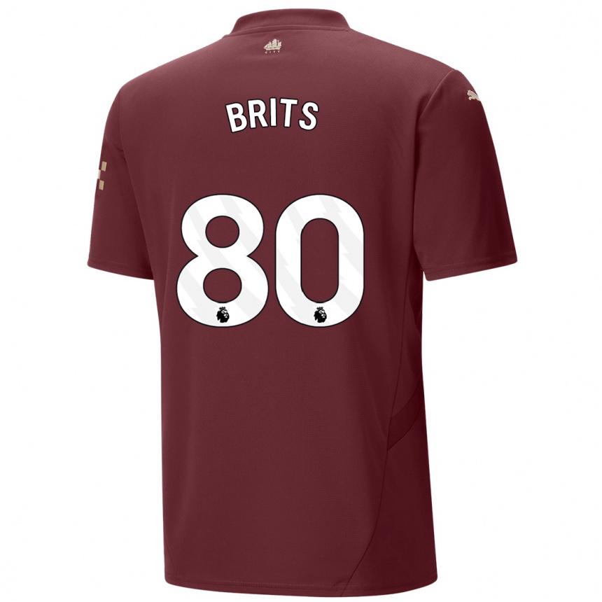 Kids Football Spike Brits #80 Maroon Third Jersey 2024/25 T-Shirt Uk