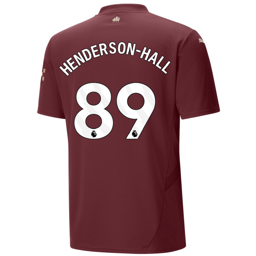 Kids Football Matty Henderson-Hall #89 Maroon Third Jersey 2024/25 T-Shirt Uk