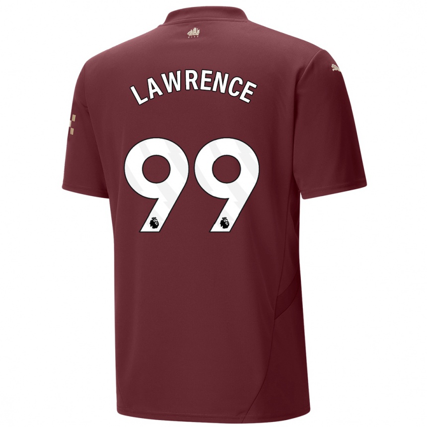 Kids Football Emilio Lawrence #99 Maroon Third Jersey 2024/25 T-Shirt Uk