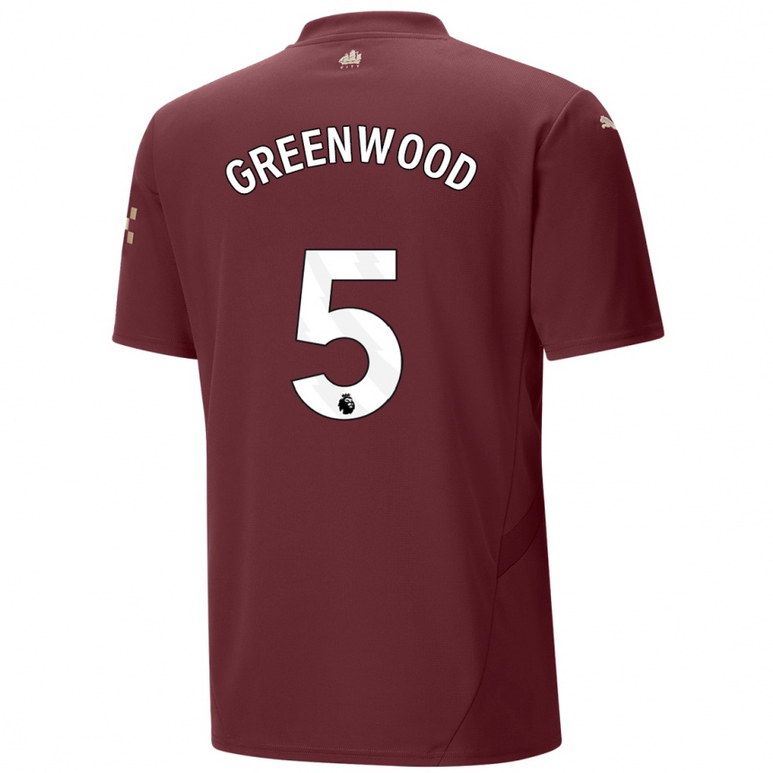 Kids Football Alex Greenwood #5 Maroon Third Jersey 2024/25 T-Shirt Uk