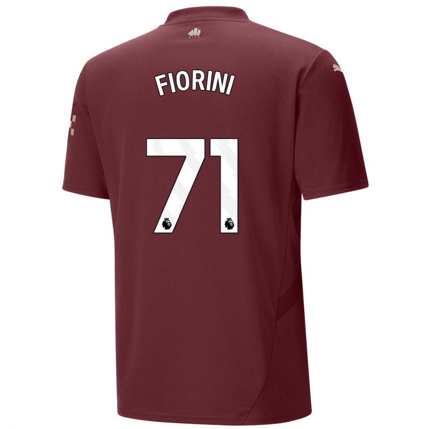 Kids Football Lewis Fiorini #71 Maroon Third Jersey 2024/25 T-Shirt Uk