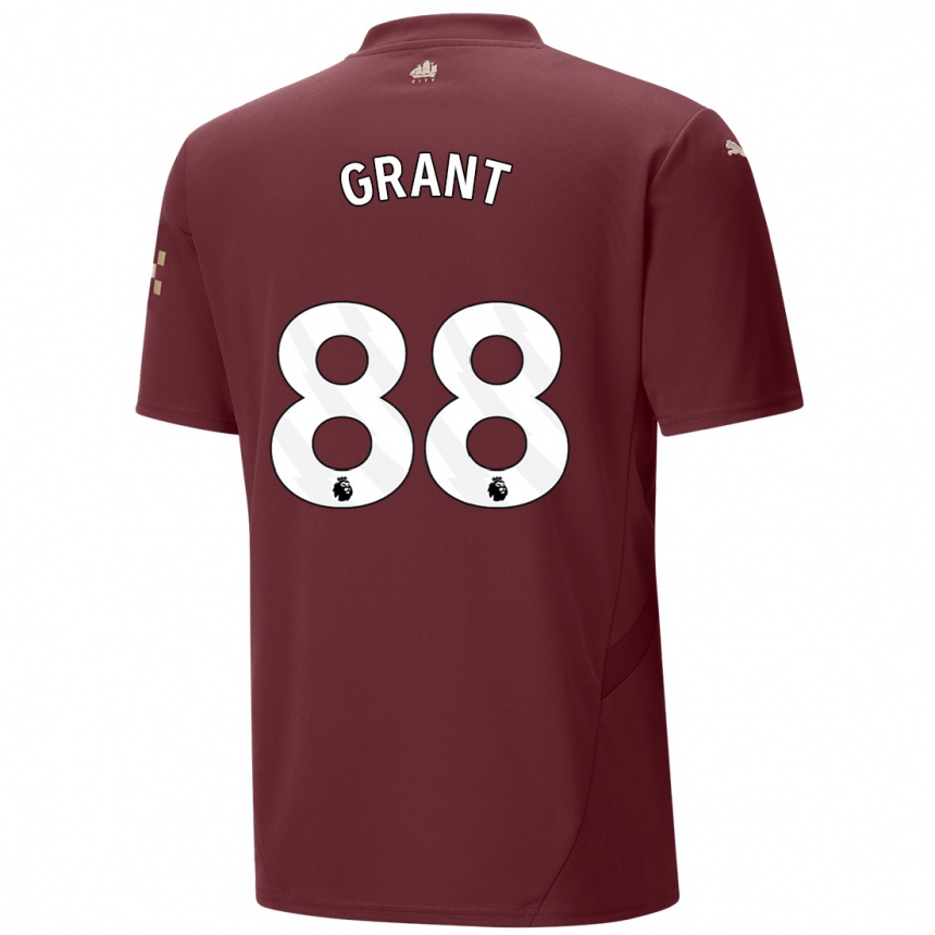 Kids Football True Grant #88 Maroon Third Jersey 2024/25 T-Shirt Uk