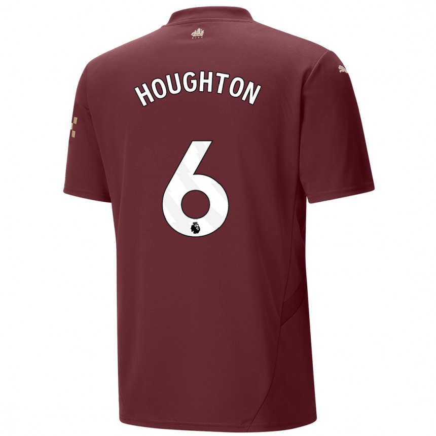 Kids Football Steph Houghton #6 Maroon Third Jersey 2024/25 T-Shirt Uk