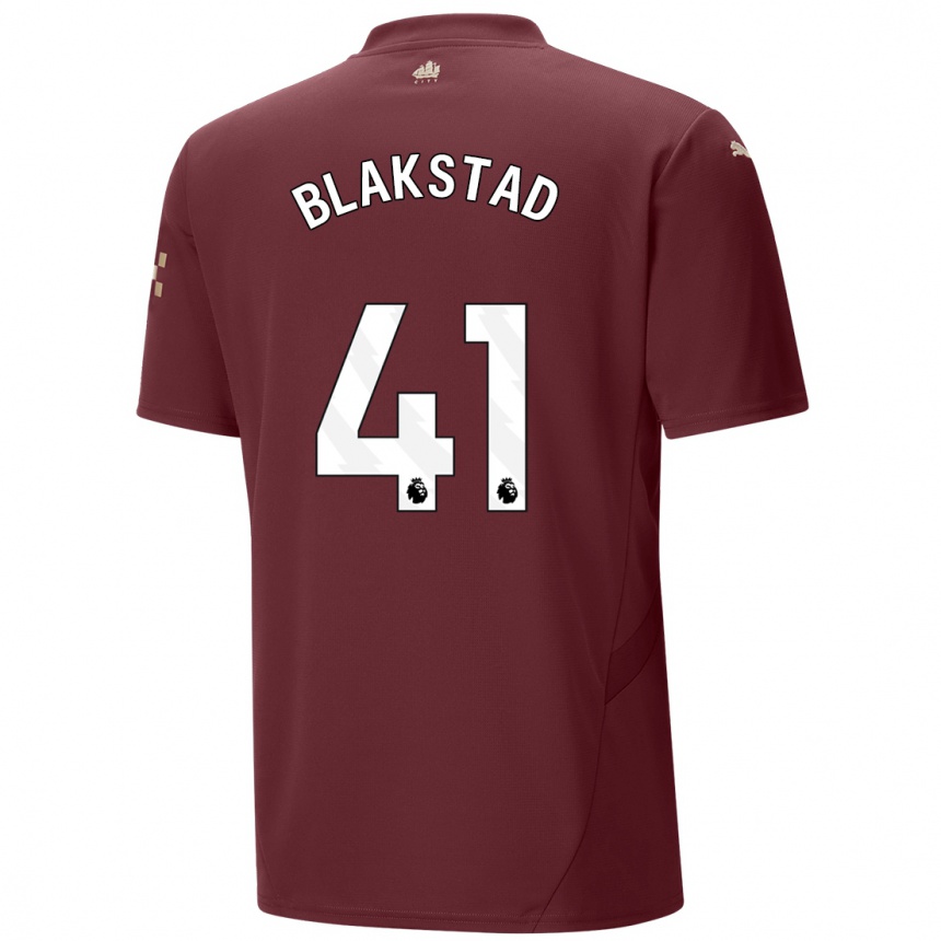 Kids Football Julie Blakstad #41 Maroon Third Jersey 2024/25 T-Shirt Uk