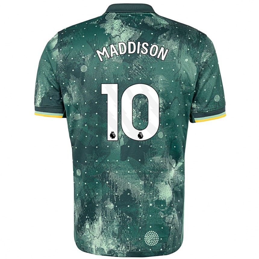 Kids Football James Maddison #10 Mint Green Third Jersey 2024/25 T-Shirt Uk