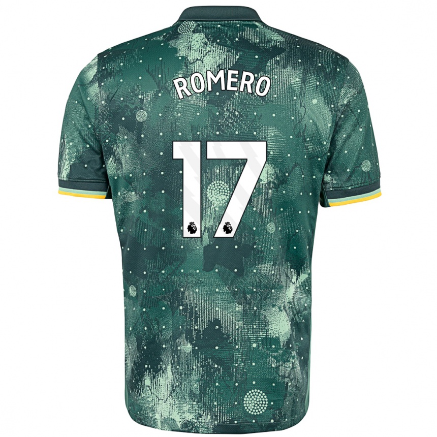 Kids Football Cristian Romero #17 Mint Green Third Jersey 2024/25 T-Shirt Uk