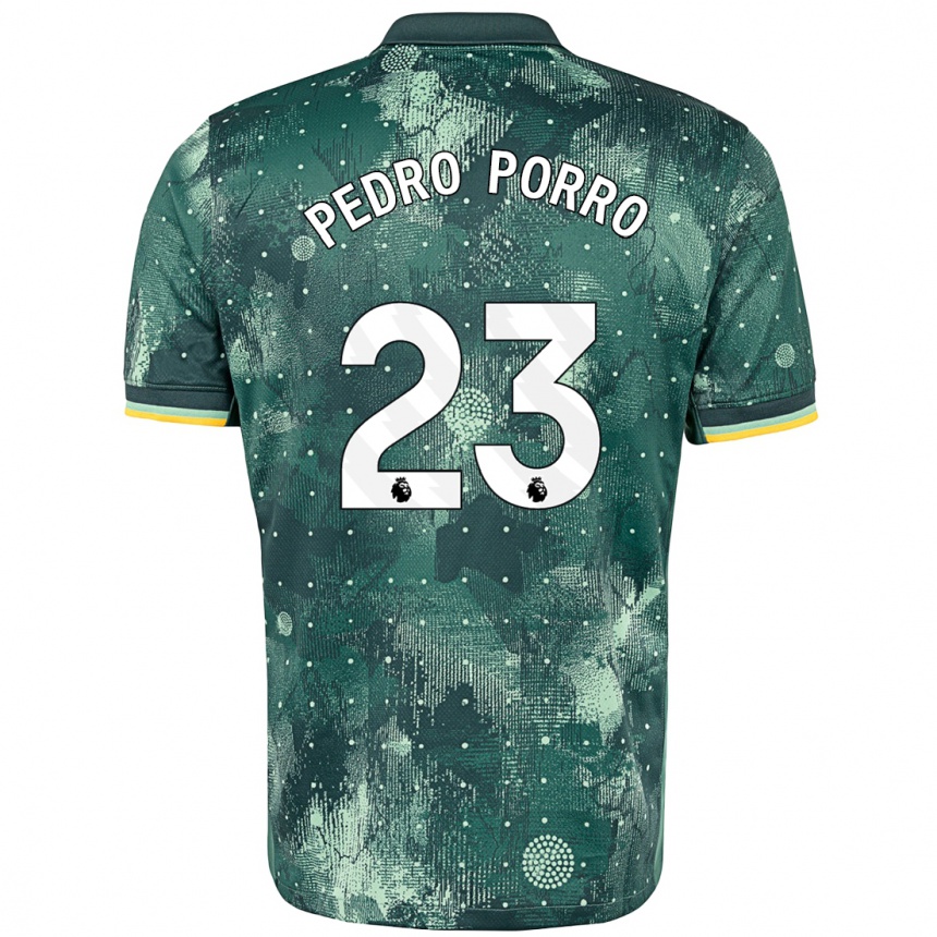 Kids Football Pedro Porro #23 Mint Green Third Jersey 2024/25 T-Shirt Uk