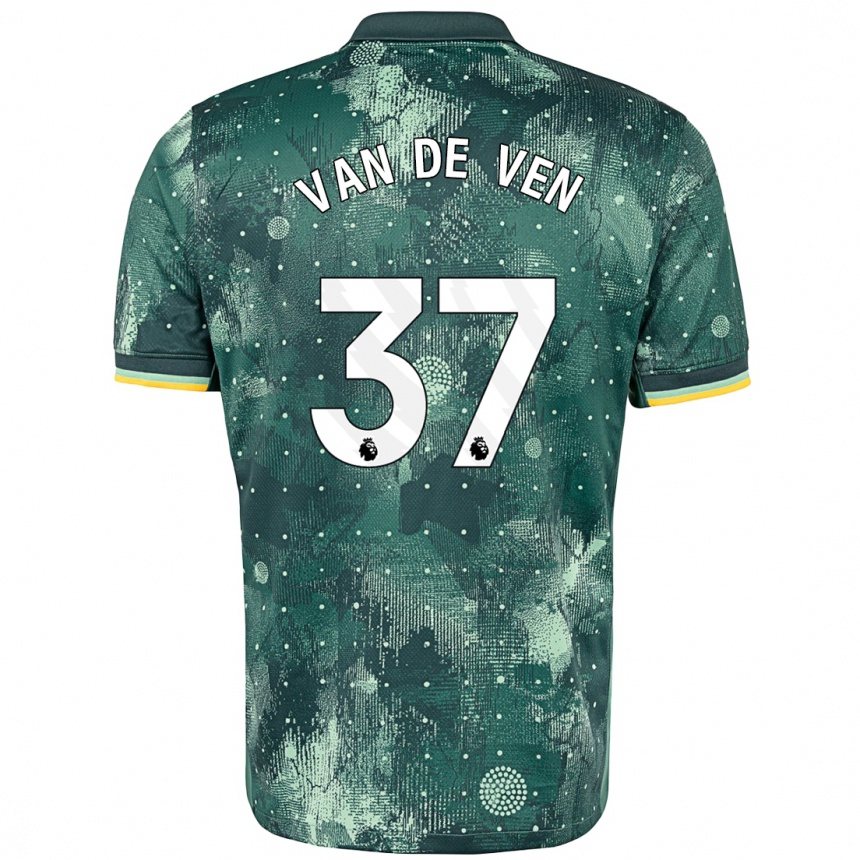 Kids Football Micky Van De Ven #37 Mint Green Third Jersey 2024/25 T-Shirt Uk