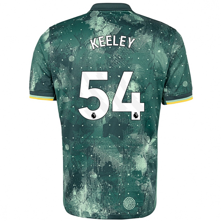 Kids Football Josh Keeley #54 Mint Green Third Jersey 2024/25 T-Shirt Uk