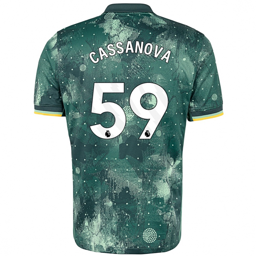 Kids Football Dante Cassanova #59 Mint Green Third Jersey 2024/25 T-Shirt Uk