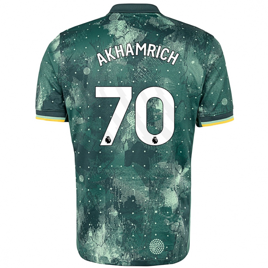 Kids Football Yusuf Akhamrich #70 Mint Green Third Jersey 2024/25 T-Shirt Uk