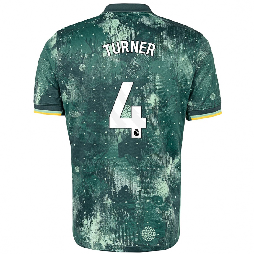 Kids Football Amy Turner #4 Mint Green Third Jersey 2024/25 T-Shirt Uk