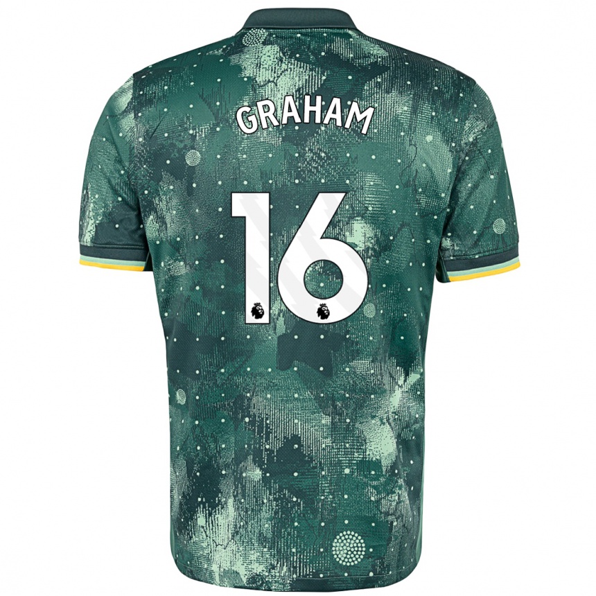 Kids Football Kit Graham #16 Mint Green Third Jersey 2024/25 T-Shirt Uk