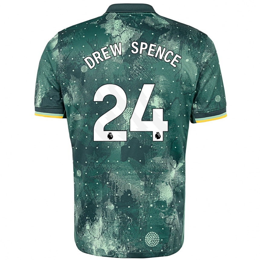 Kids Football Drew Spence #24 Mint Green Third Jersey 2024/25 T-Shirt Uk