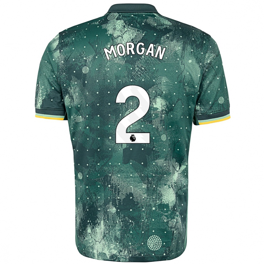 Kids Football Esther Morgan #2 Mint Green Third Jersey 2024/25 T-Shirt Uk