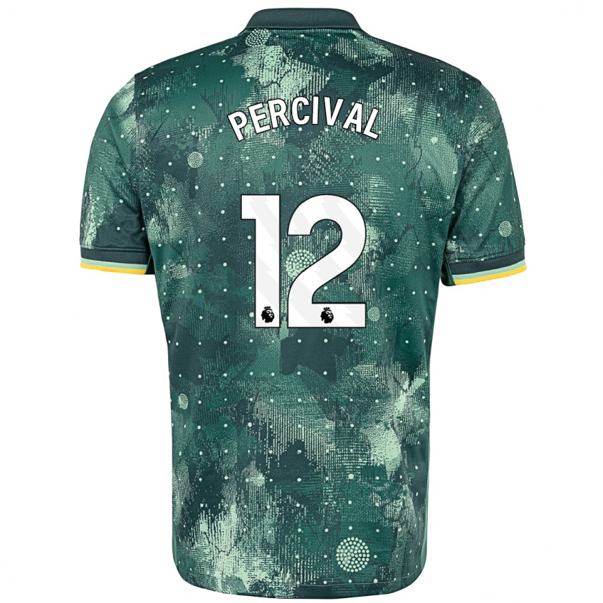 Kids Football Ria Percival #12 Mint Green Third Jersey 2024/25 T-Shirt Uk