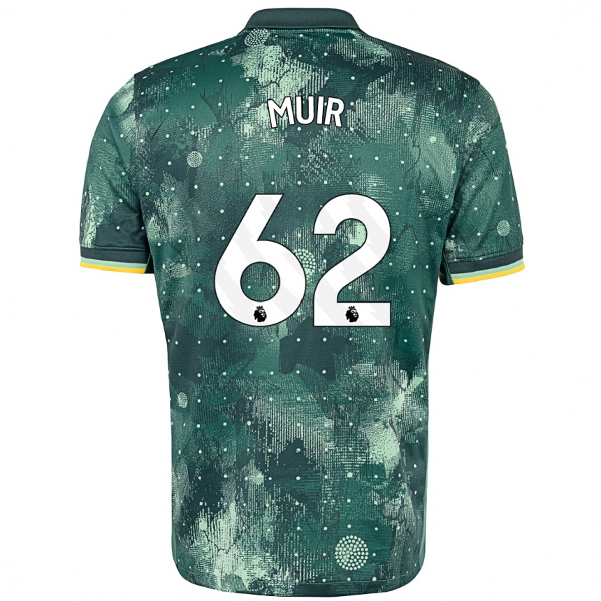 Kids Football Marqes Muir #62 Mint Green Third Jersey 2024/25 T-Shirt Uk