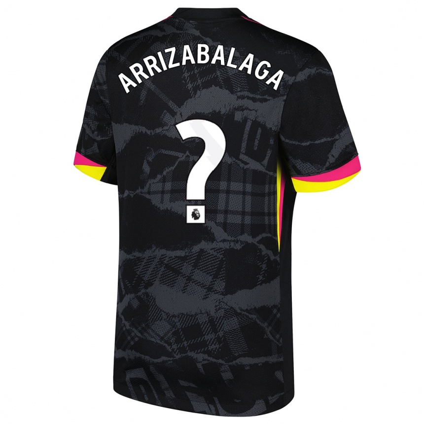 Kids Football Kepa Arrizabalaga #0 Black Pink Third Jersey 2024/25 T-Shirt Uk