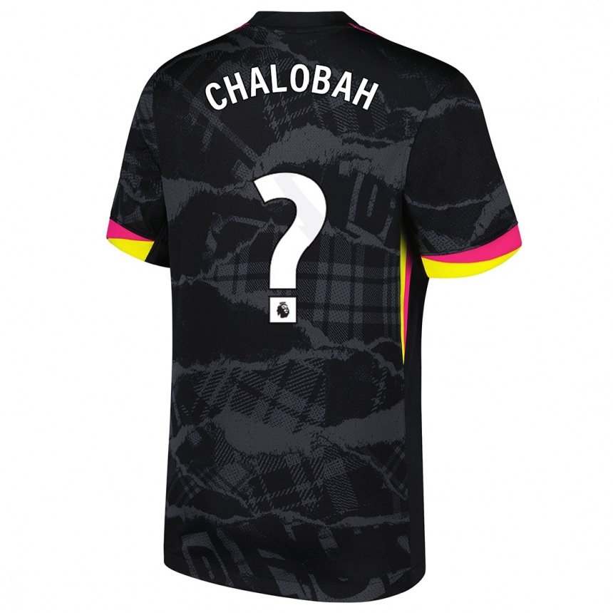 Kids Football Trevoh Chalobah #0 Black Pink Third Jersey 2024/25 T-Shirt Uk