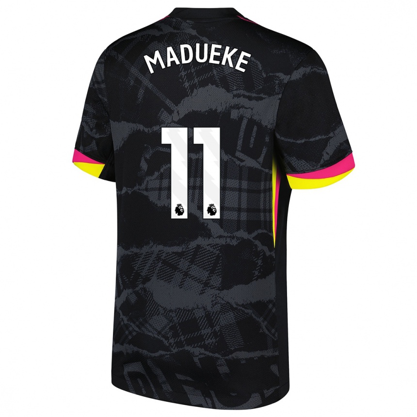 Kids Football Noni Madueke #11 Black Pink Third Jersey 2024/25 T-Shirt Uk