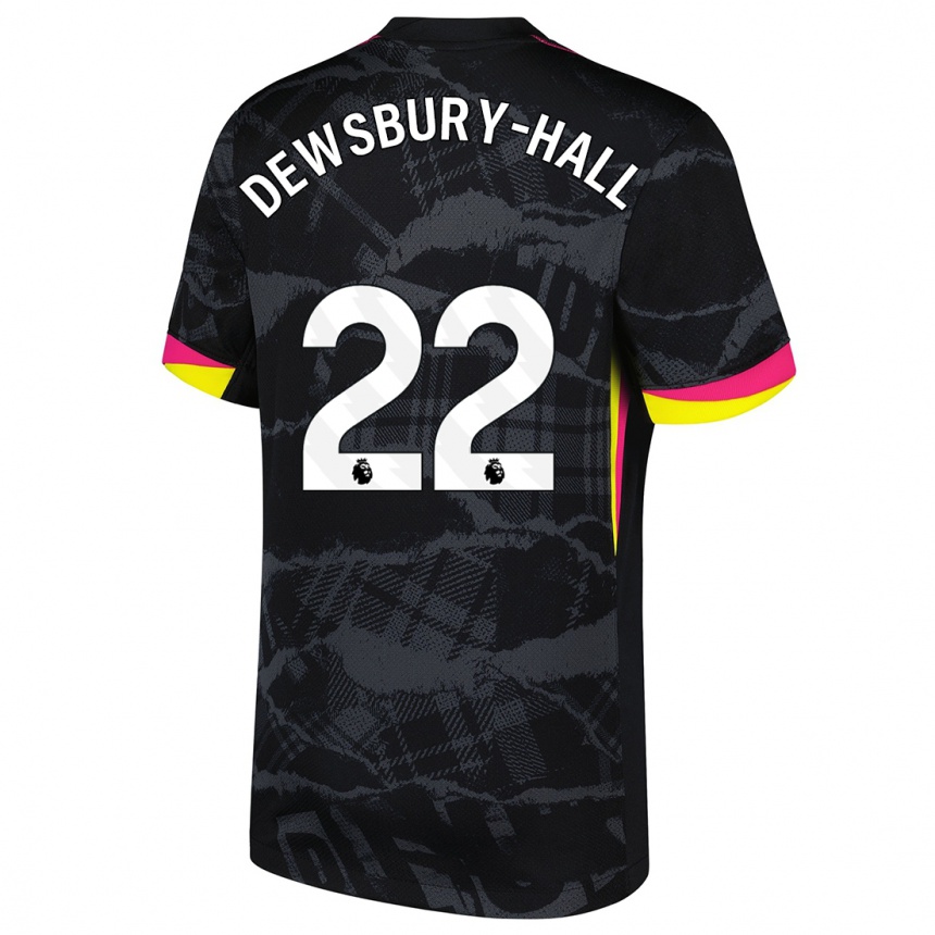 Kids Football Kiernan Dewsbury-Hall #22 Black Pink Third Jersey 2024/25 T-Shirt Uk