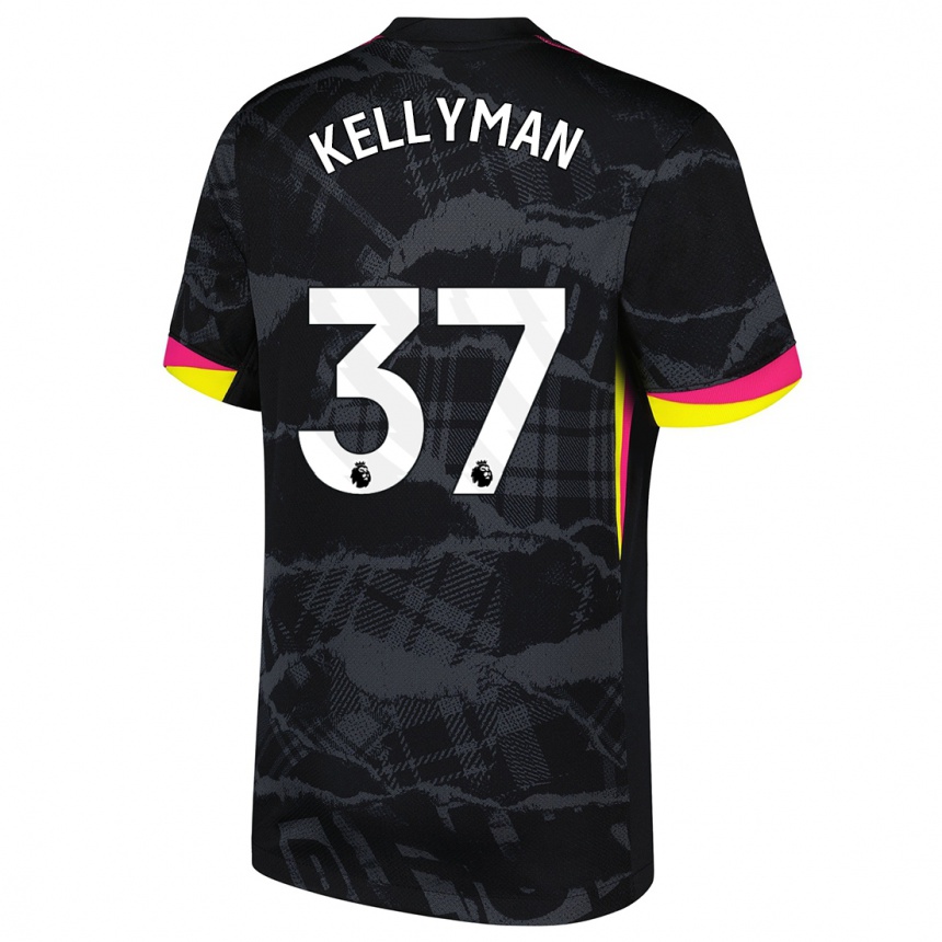 Kids Football Omari Kellyman #37 Black Pink Third Jersey 2024/25 T-Shirt Uk