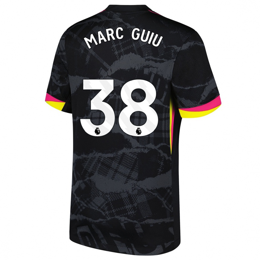 Kids Football Marc Guiu #38 Black Pink Third Jersey 2024/25 T-Shirt Uk